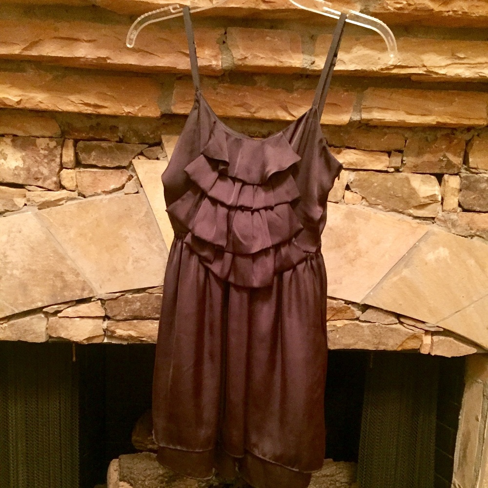 Fun2Fun Ruffled Bodice Graphite Grey Mini Dress